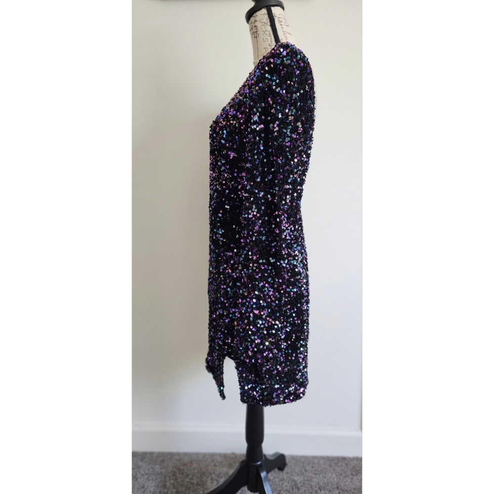 Multi-Colored Sequice Mini Dress - image 3